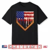 Baseball Ice Cream Drip Patriotic American Flag Kids Boys Shirt