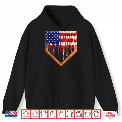 Baseball Ice Cream Drip Patriotic American Flag Kids Boys Shirt 1 Hoodie Baseball Ice Cream Drip Patriotic American Flag Kids Boys Shirt