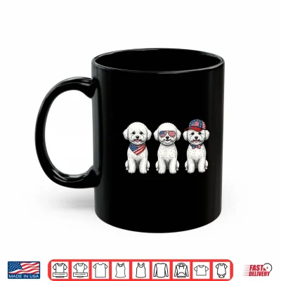 Mug Bichon Frise 4th of July US American Flag Dog Patriotic Shirt