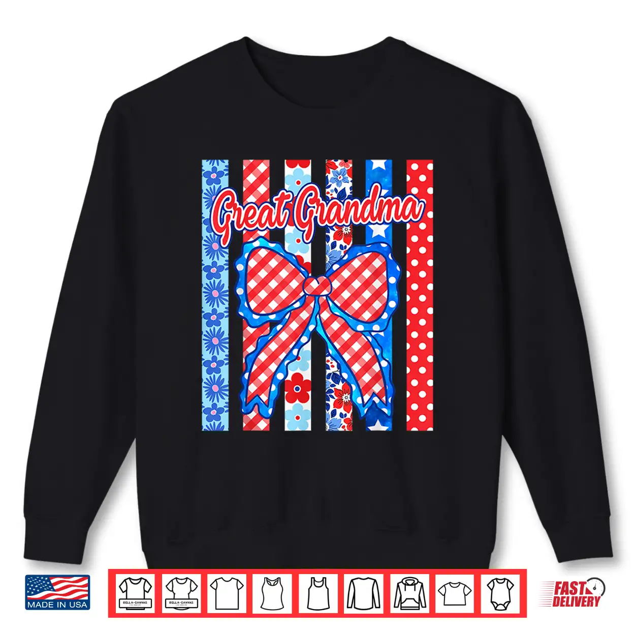 Great Grandma Striped Bow Flowers Patriotic 4Th Of July Shirt Great Grandma Striped Bow Flowers Patriotic 4Th Of July Shirt