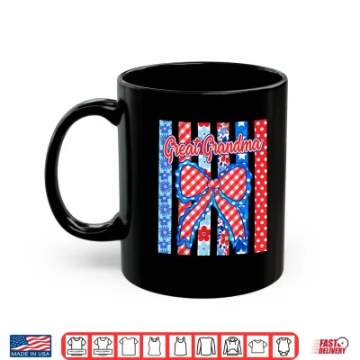 Great Grandma Striped Bow Flowers Patriotic 4Th Of July Shirt 3 Mug Great Grandma Striped Bow Flowers Patriotic 4th of July Shirt