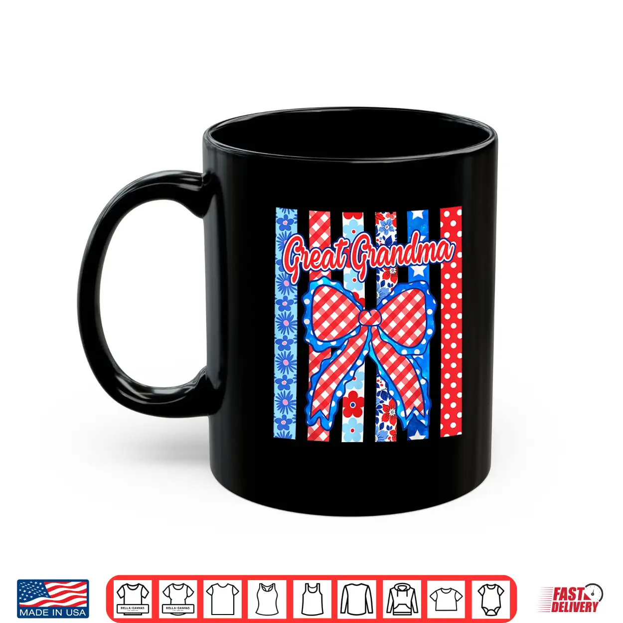 Great Grandma Striped Bow Flowers Patriotic 4Th Of July Shirt Great Grandma Striped Bow Flowers Patriotic 4Th Of July Shirt