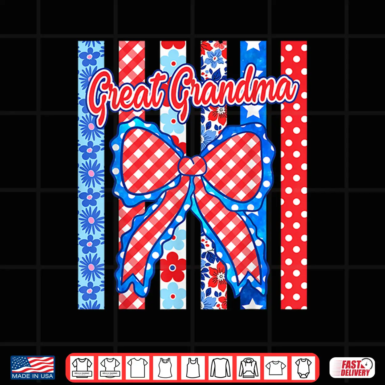 Great Grandma Striped Bow Flowers Patriotic 4Th Of July Shirt Great Grandma Striped Bow Flowers Patriotic 4Th Of July Shirt