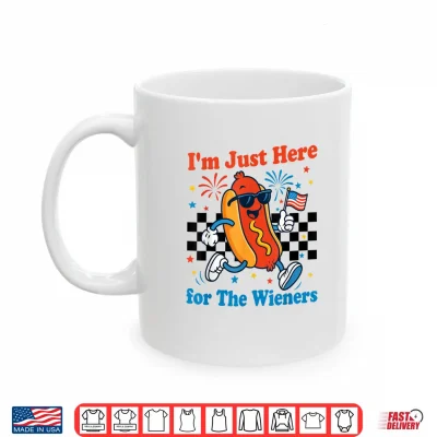 Mug Im Just Here for The Wieners Hot Dog 4th of July 250 Years Shirt