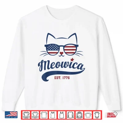 Meowica Cat Cute 4Th Of July Usa Shirt 2 Sweatshirt Meowica Cat Cute 4th of July USA Shirt