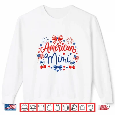 Sweatshirt Mimi 4th of July Shirts Women American Family Matching Tees Shirt