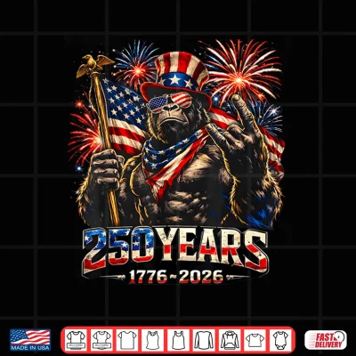 Design 250 Years of America Bigfoot Patriotic 4th of July 1776 2026 Shirt