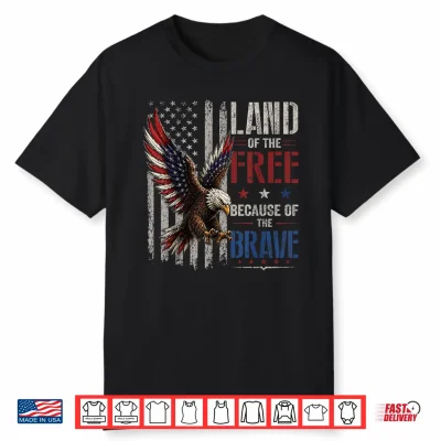 America Flag Eagle Land Of The Free Because Of The Brave Shirt