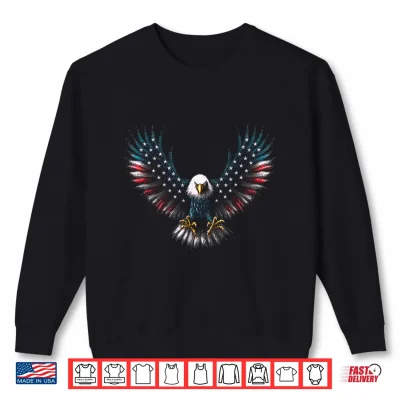 Sweatshirt American Flag Bald Eagle 4th of July USA Patriotic Men Women Shirt