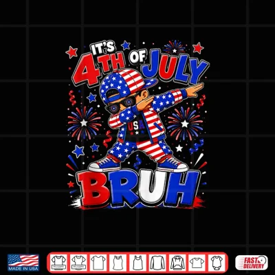 Design Bruh 4th of July Boys Kids Youth Patriotic Fourth of July Shirt