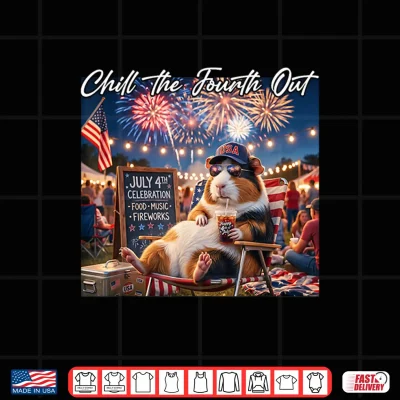 Design Chill The Fourth Out Funny Guinea Pigs Coffee 4th of July Shirt