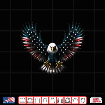 Design American Flag Bald Eagle 4th of July USA Patriotic Men Women Shirt
