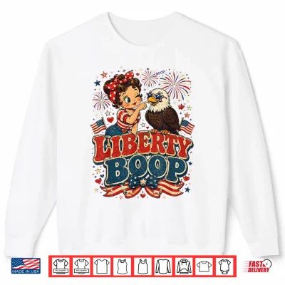 Sweatshirt Funny 4th of July Eagle with Woman Boop Shirt