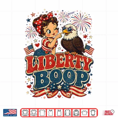 Design Funny 4th of July Eagle with Woman Boop Shirt