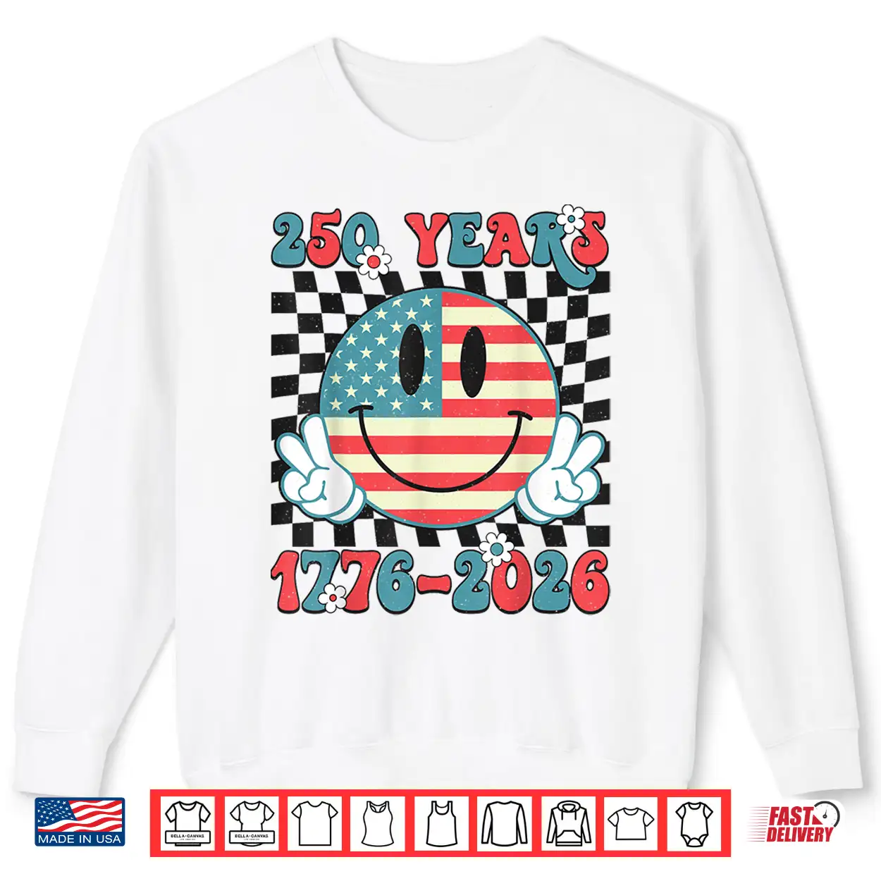 Groovy 250 Years 1776 2026 250Th Anniversary Usa Patriotic Shirt Groovy 250 Years 1776 2026 250Th Anniversary Usa Patriotic Shirt