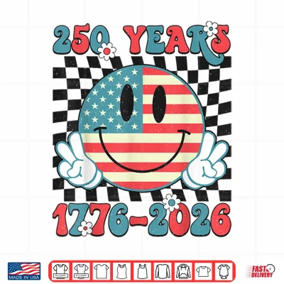 Groovy 250 Years 1776 2026 250Th Anniversary Usa Patriotic Shirt 4 Design Groovy 250 Years 1776 2026 250th Anniversary USA Patriotic Shirt