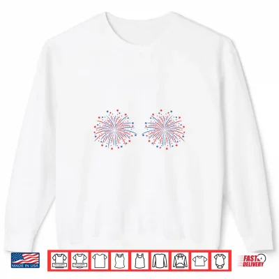 Sweatshirt Just Here for The Fireworks 4th of July Couples Men Women Premium Tri Blend Shirt