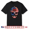 4Th Of July Retro Skull Firefighter Usa American Flag Men Shirt