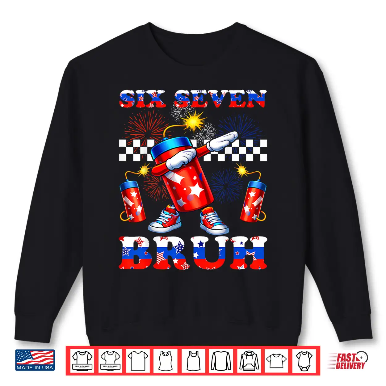 4Th Of July Six Seven Bruh Firecracker Dabbing 67 Meme Kids Shirt 4Th Of July Six Seven Bruh Firecracker Dabbing 67 Meme Kids Shirt