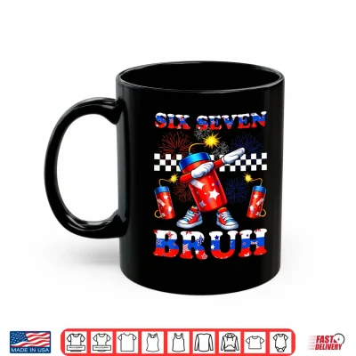 4Th Of July Six Seven Bruh Firecracker Dabbing 67 Meme Kids Shirt 3 Mug 4th of July Six Seven Bruh Firecracker Dabbing 67 Meme Kids Shirt