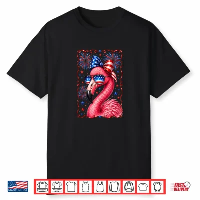 Flamerica Flamingo Patriotic 4Th Of July Usa Flag Freedom Shirt