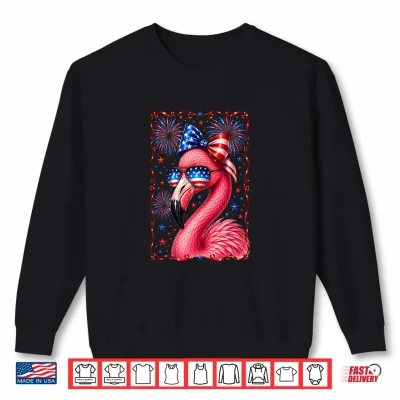 Sweatshirt Flamerica Flamingo Patriotic 4th of July USA Flag Freedom Shirt