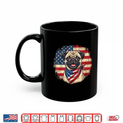 Mug Cool Patriotic Pug Shirt American Flag Dog Shirt