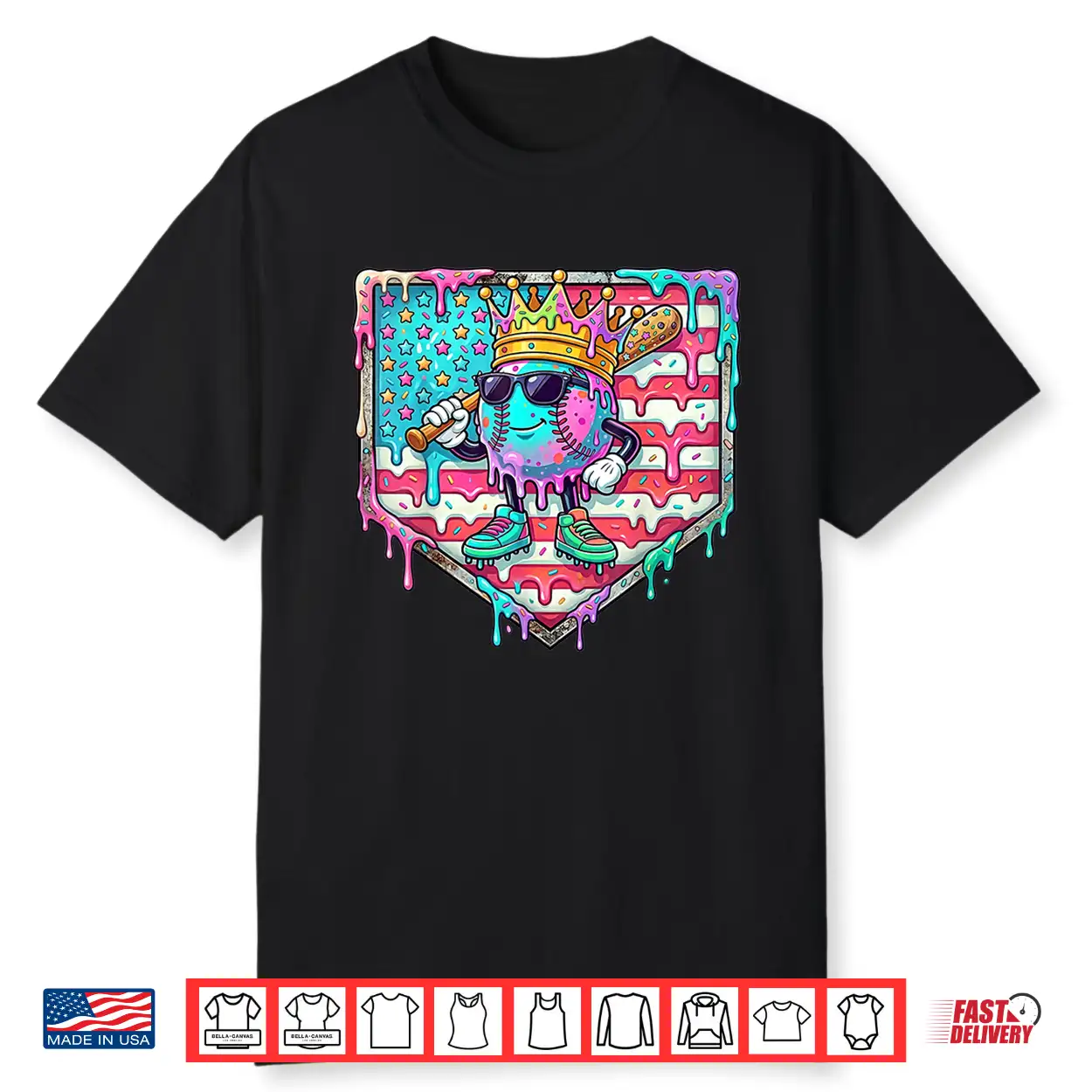 Funny King Baseball Drip Stuff For Boys Kids 4Th Of July Shirt Funny King Baseball Drip Stuff For Boys Kids 4Th Of July Shirt
