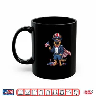 Mug Funny German Shepherd USA Flag Memorial Day 4th of July Shirt