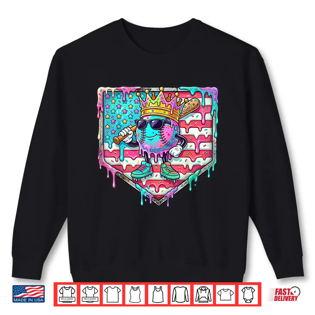 Funny King Baseball Drip Stuff For Boys Kids 4Th Of July Shirt Funny King Baseball Drip Stuff For Boys Kids 4Th Of July Shirt