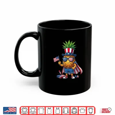 Mug Funny Pineapple American USA Flag Memorial Day 4th of July Shirt