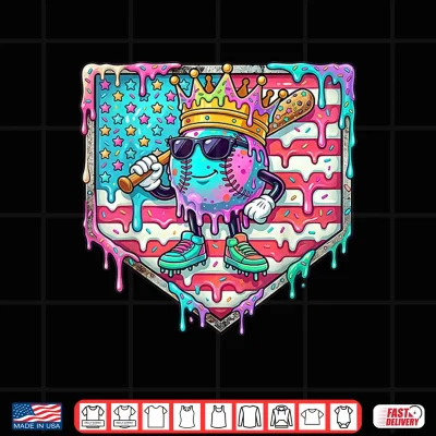 Funny King Baseball Drip Stuff For Boys Kids 4Th Of July Shirt 4 Design Funny King Baseball Drip Stuff for Boys Kids 4th of July Shirt