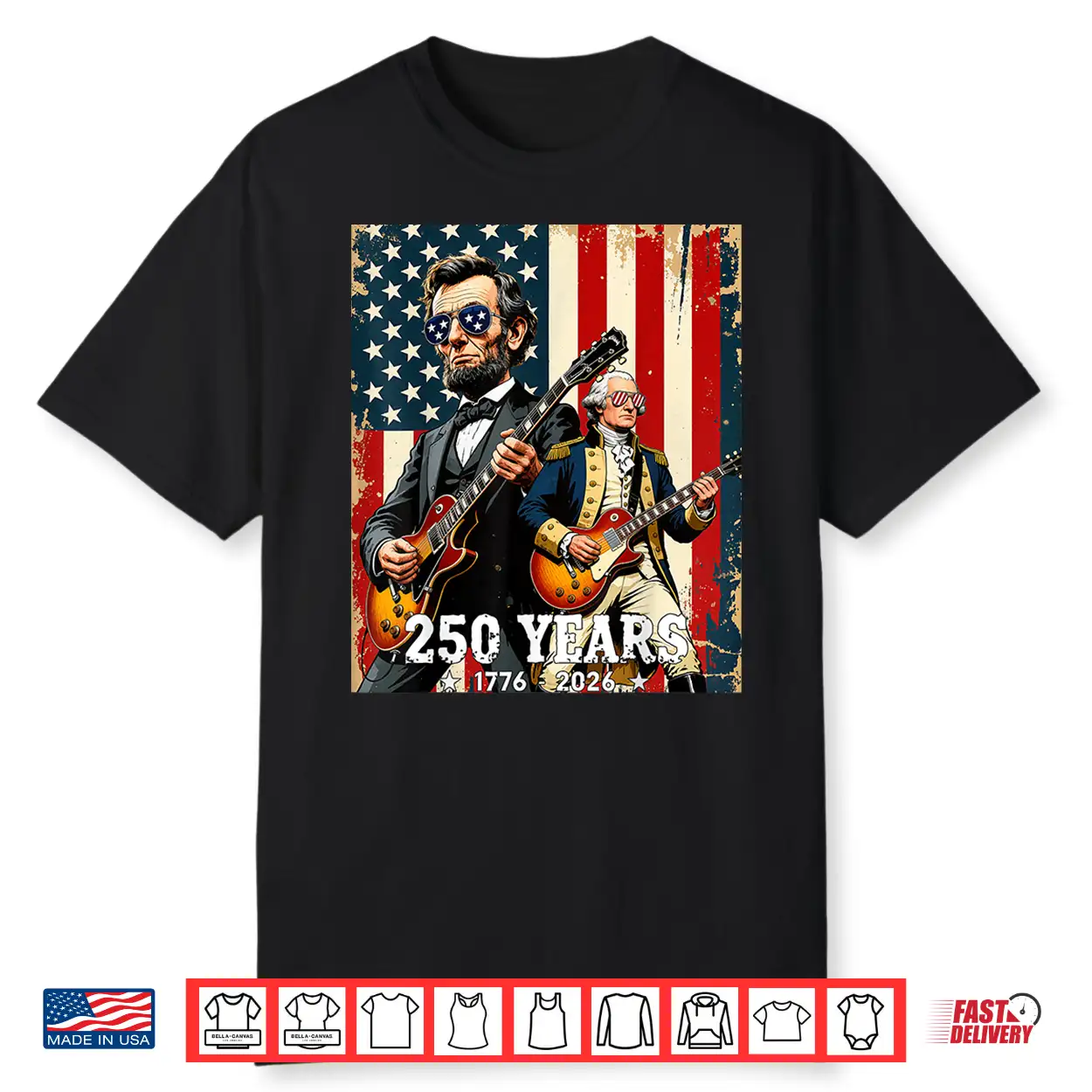 George Washington Abraham Lincoln Playing Guitar 4Th Of July Shirt George Washington Abraham Lincoln Playing Guitar 4Th Of July Shirt