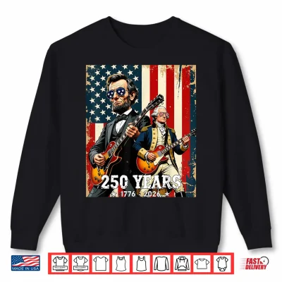 George Washington Abraham Lincoln Playing Guitar 4Th Of July Shirt 2 Sweatshirt George Washington Abraham Lincoln Playing Guitar 4th of July Shirt
