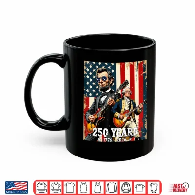 George Washington Abraham Lincoln Playing Guitar 4Th Of July Shirt 3 Mug George Washington Abraham Lincoln Playing Guitar 4th of July Shirt