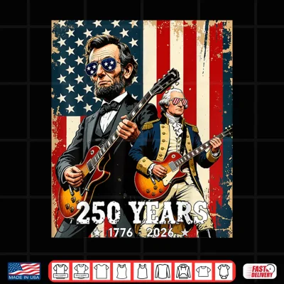 George Washington Abraham Lincoln Playing Guitar 4Th Of July Shirt 4 Design George Washington Abraham Lincoln Playing Guitar 4th of July Shirt