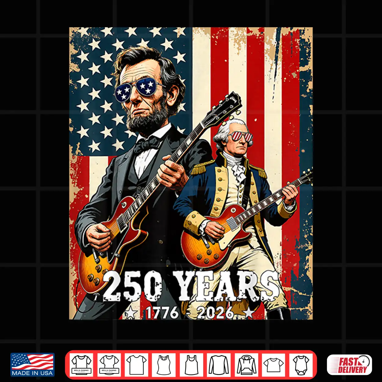 George Washington Abraham Lincoln Playing Guitar 4Th Of July Shirt George Washington Abraham Lincoln Playing Guitar 4Th Of July Shirt