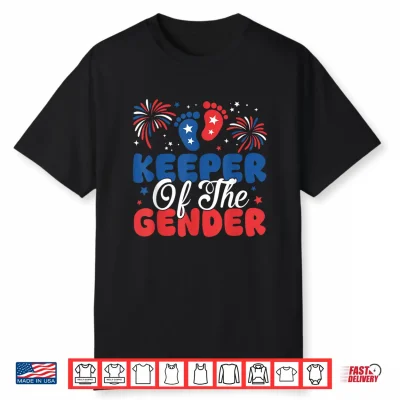Keeper Of The Gender 4Th Of July Gender Reveal Fireworks Shirt