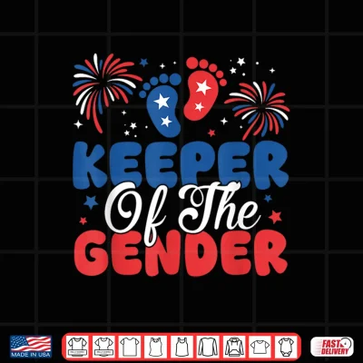 Design Keeper of The Gender 4th of July Gender Reveal Fireworks Shirt