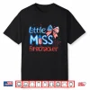 Little Miss Firecracker 4Th Of July American Flag Girls Kids Shirt
