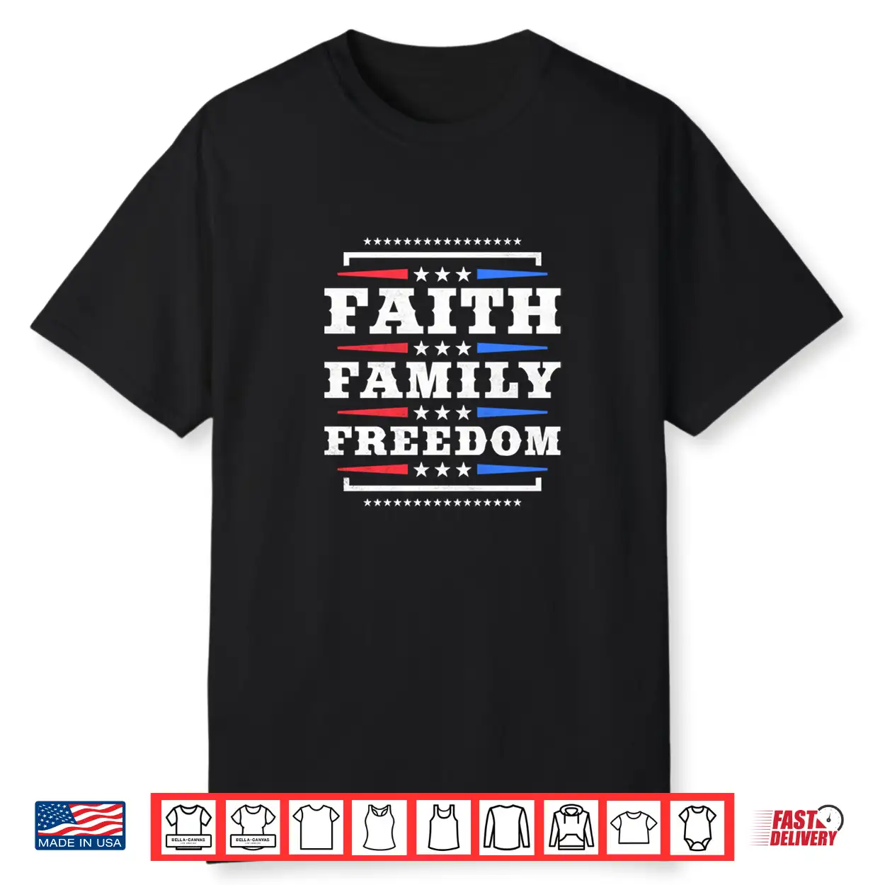 Mens Faith Family Freedom Independence Day Performance Shirt Mens Faith Family Freedom Independence Day Performance Shirt