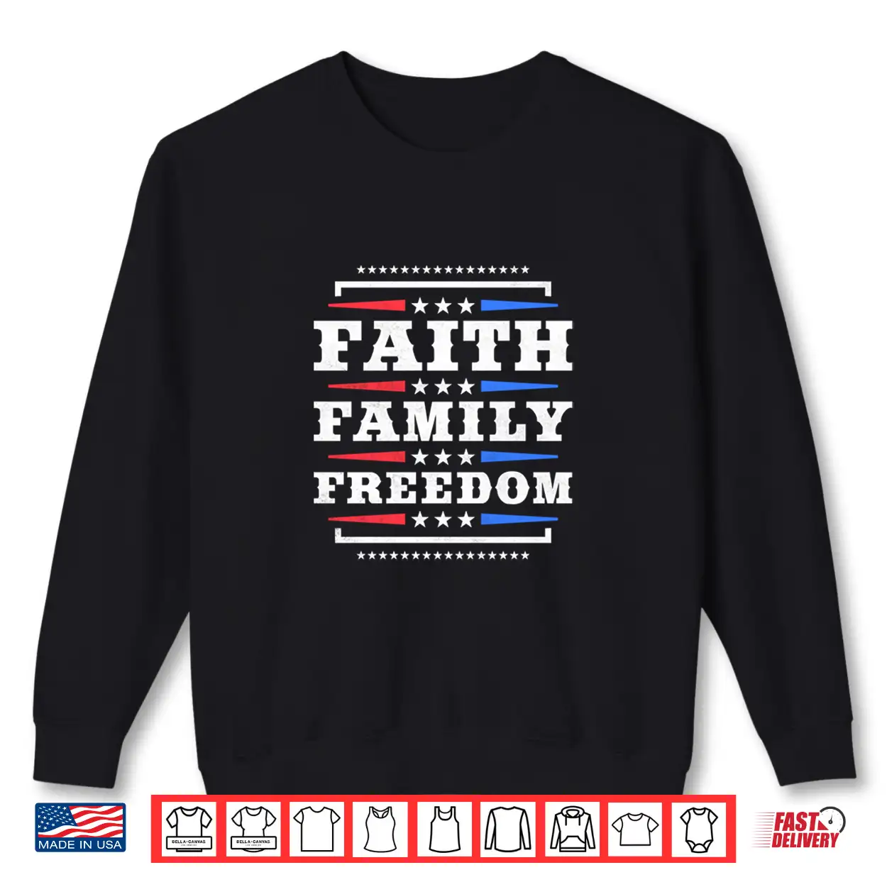 Mens Faith Family Freedom Independence Day Performance Shirt Mens Faith Family Freedom Independence Day Performance Shirt