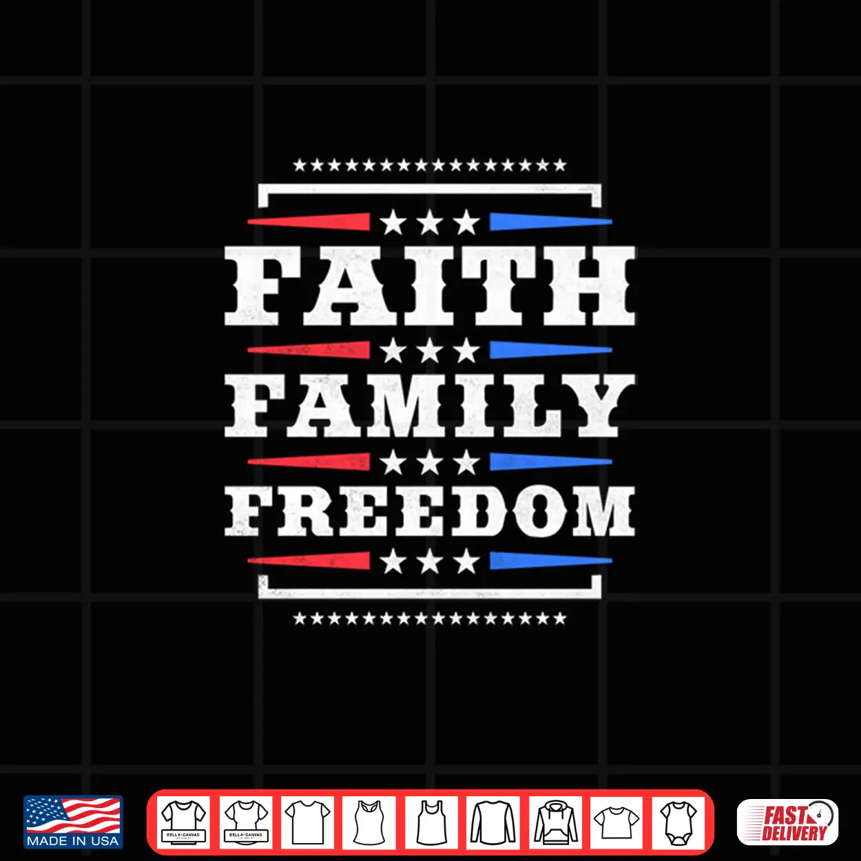 Mens Faith Family Freedom Independence Day Performance Shirt Mens Faith Family Freedom Independence Day Performance Shirt