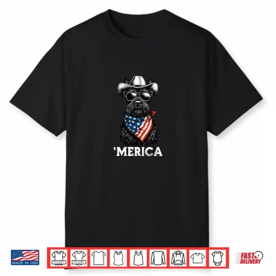 Scottish Terrier Dog Scottie American Flag Bandana Americana Shirt