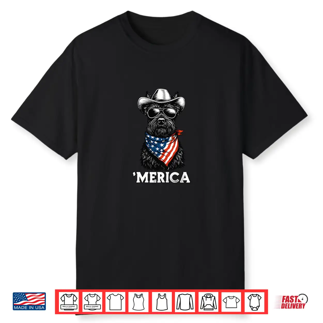 Scottish Terrier Dog Scottie American Flag Bandana Americana Shirt Scottish Terrier Dog Scottie American Flag Bandana Americana Shirt