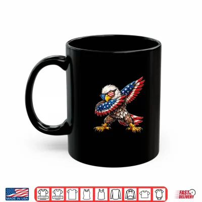 Mug USA Flag Bald Eagle Dabbing 4th of July Patriotic Men Women Shirt