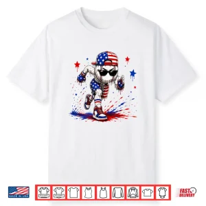 4Th Of July Baseball Drip Shirt Boys Kids Patriotic Usa Flag Shirt