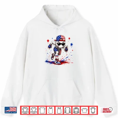 Hoodie 4th of July Baseball Drip Shirt Boys Kids Patriotic USA Flag Shirt
