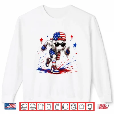 Sweatshirt 4th of July Baseball Drip Shirt Boys Kids Patriotic USA Flag Shirt