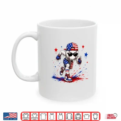 Mug 4th of July Baseball Drip Shirt Boys Kids Patriotic USA Flag Shirt